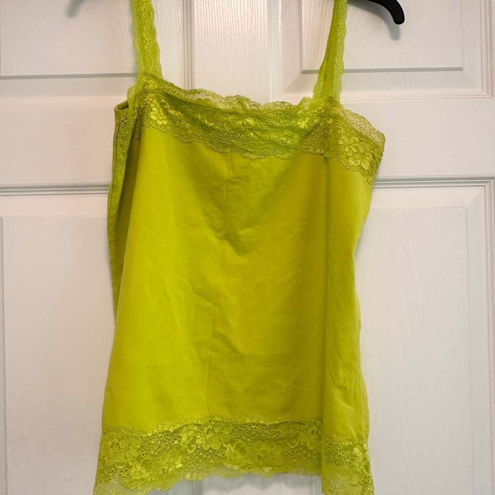 Coldwater Creek Neon Green Lace Camisole